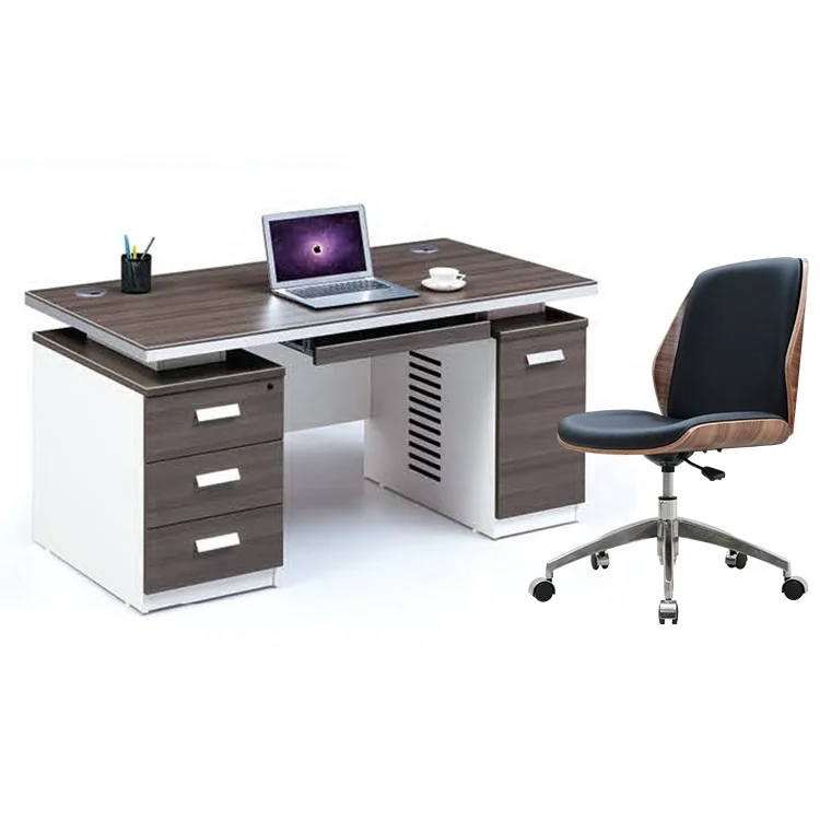 Guangdong Modern Design Office Desk L-Shape Boss Executive Desk Made of MDF for Home Workstations School