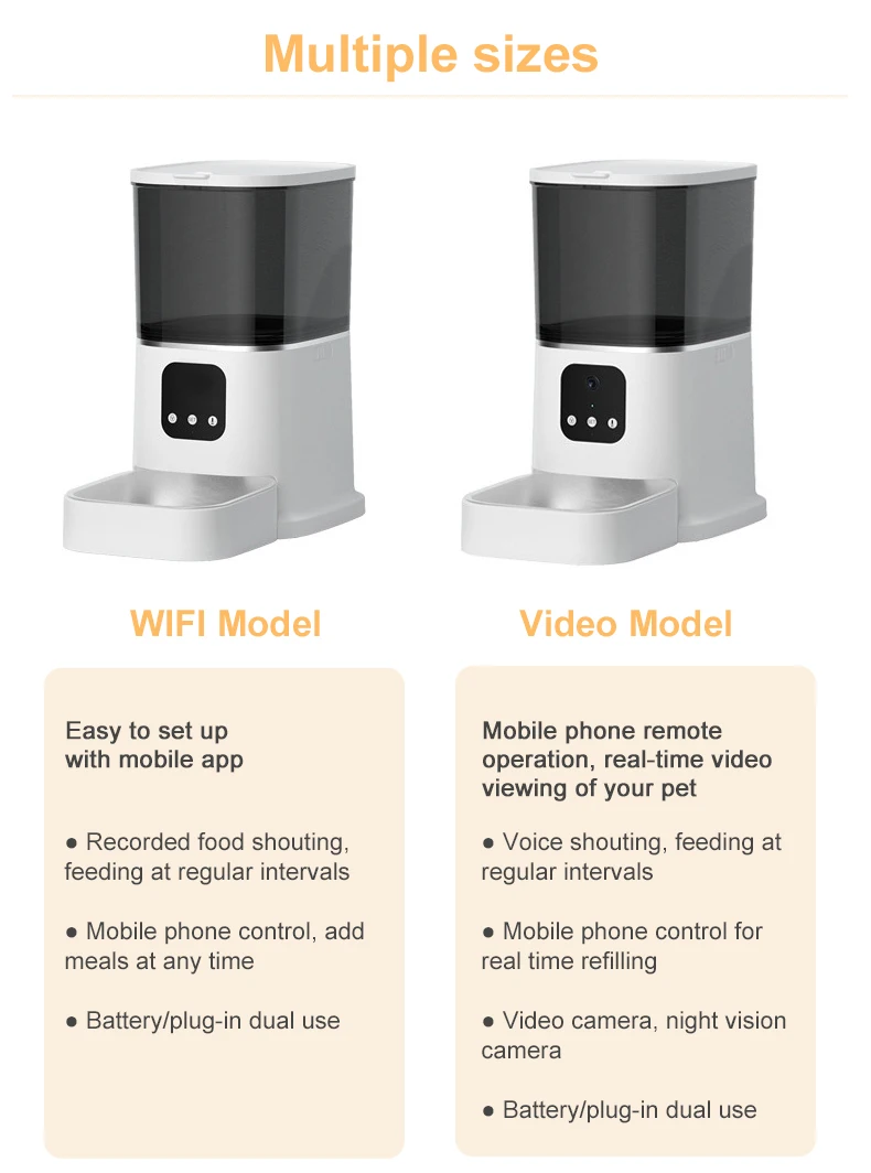 Yule WiFi Auto Connected Smart Automatic Pet Feeder with 6L Visible Hopper