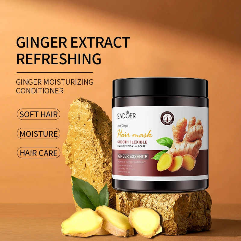 SADOER OEM ODM Deep Conditioning Professional Large Bottle Organic Hydrating Nourishing Ginger Hair Mask
