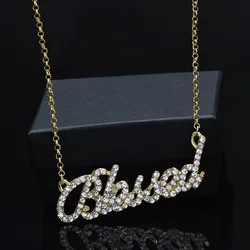 2020 Best Selling 18k Real Gold Plated Letter BLESSED Choker Hip Hops Full Rhinestone Crystal Name BLESSED Pendant Necklace