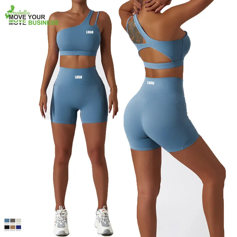 Arabella 2024 Custom Logo Women Gym Fitness One Shoulder Sports Bra ...