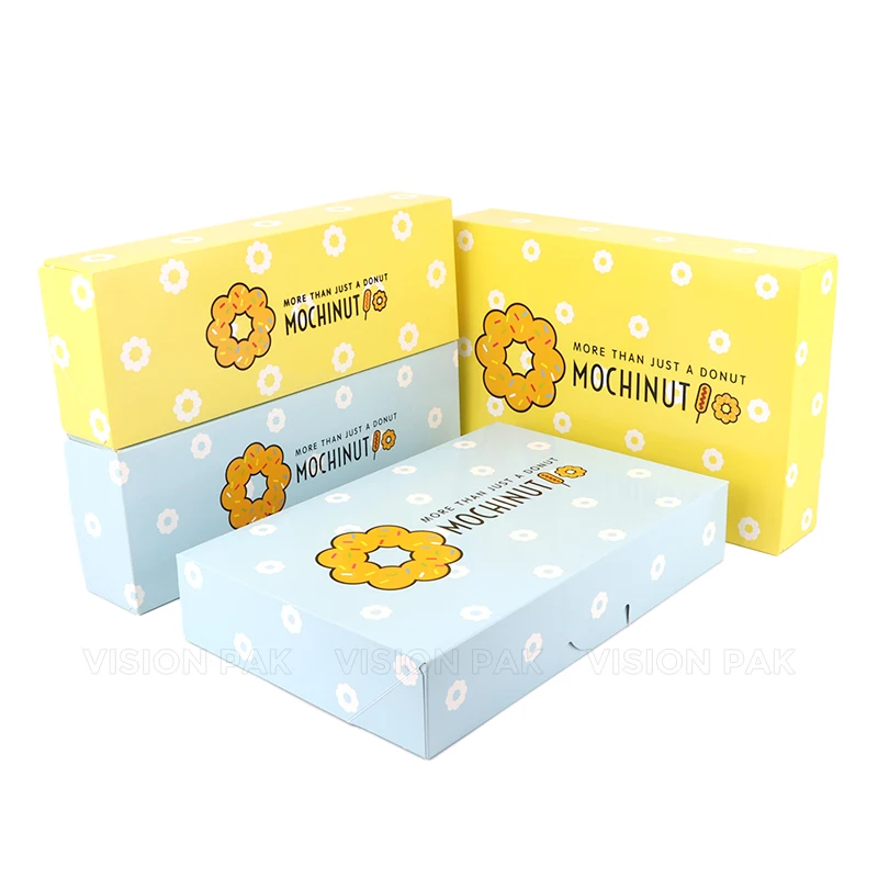 VISIONPAK Custom Logo Folding Donut Box Packaging 6 12 Pcs Luxury ...