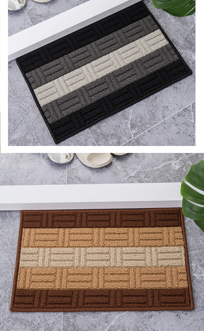 Wholesale Outdoor Rugs 100% Polyester stain Resistant Floor Mat TPR Backing Non-slip Super Absorbent Indoor and Outdoor Door Mat factory