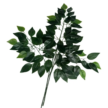 Artificial Plant Green Banyan Leaves For Home Wedding Decoration