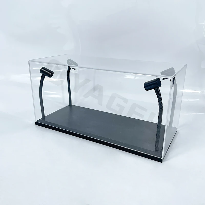 Vitrine En Acrylique Avec Éclairage LED Pour Modèles 1:18 - Garage Scénique Pour Voitures Miniatures Et Collection - Protection Et Mise En Valeur