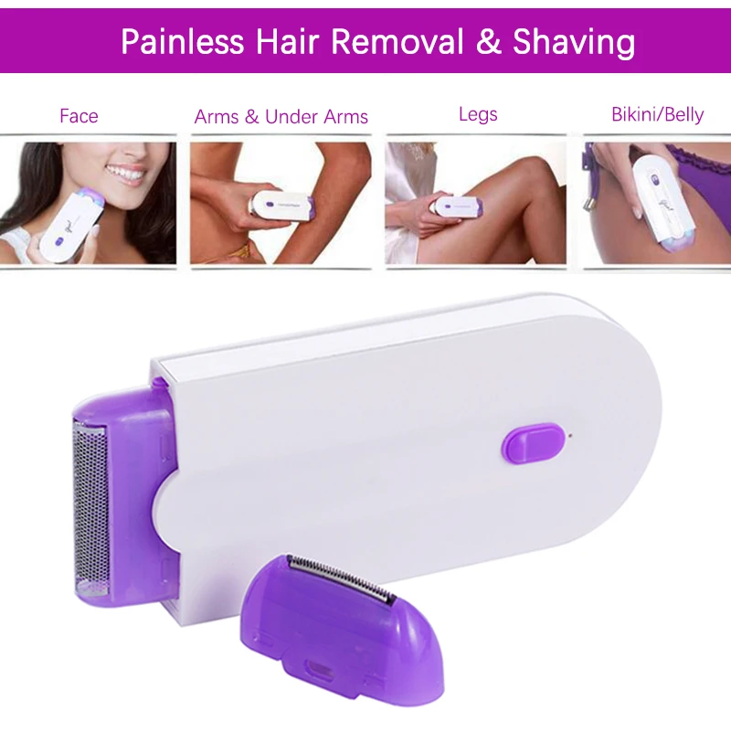 Hot Sales Mini Electric Epilator Painless White Hair Removal Machines for Women for Body Face English Operating Laser Epilator