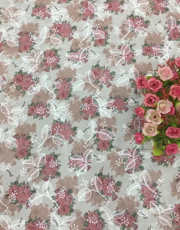 Новый старинный шифон с принтом Вышивка Кружева Тюль Оболочка ткань Клевер Дырокол вышивка ткань