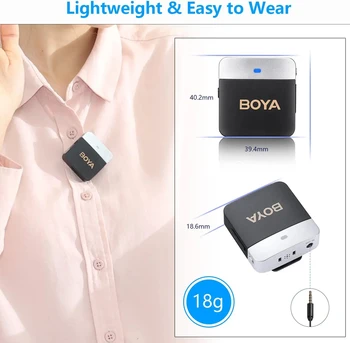BOYA BY-M1V Wireless Microphone Microphones Cordless Clip on Mic for Video Recording YouTube Vlogging Live product image