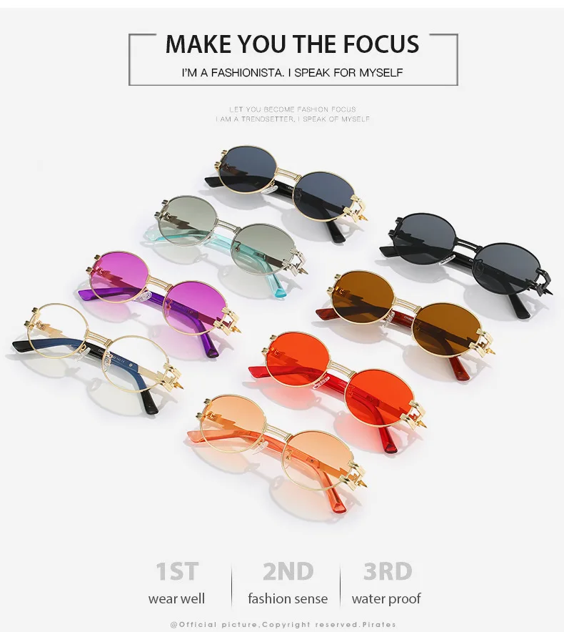 Retro Cat Eye Sunglasses For Women | UV400 Protection Jelly Colors | Punk Rivet Design Sun Glasses