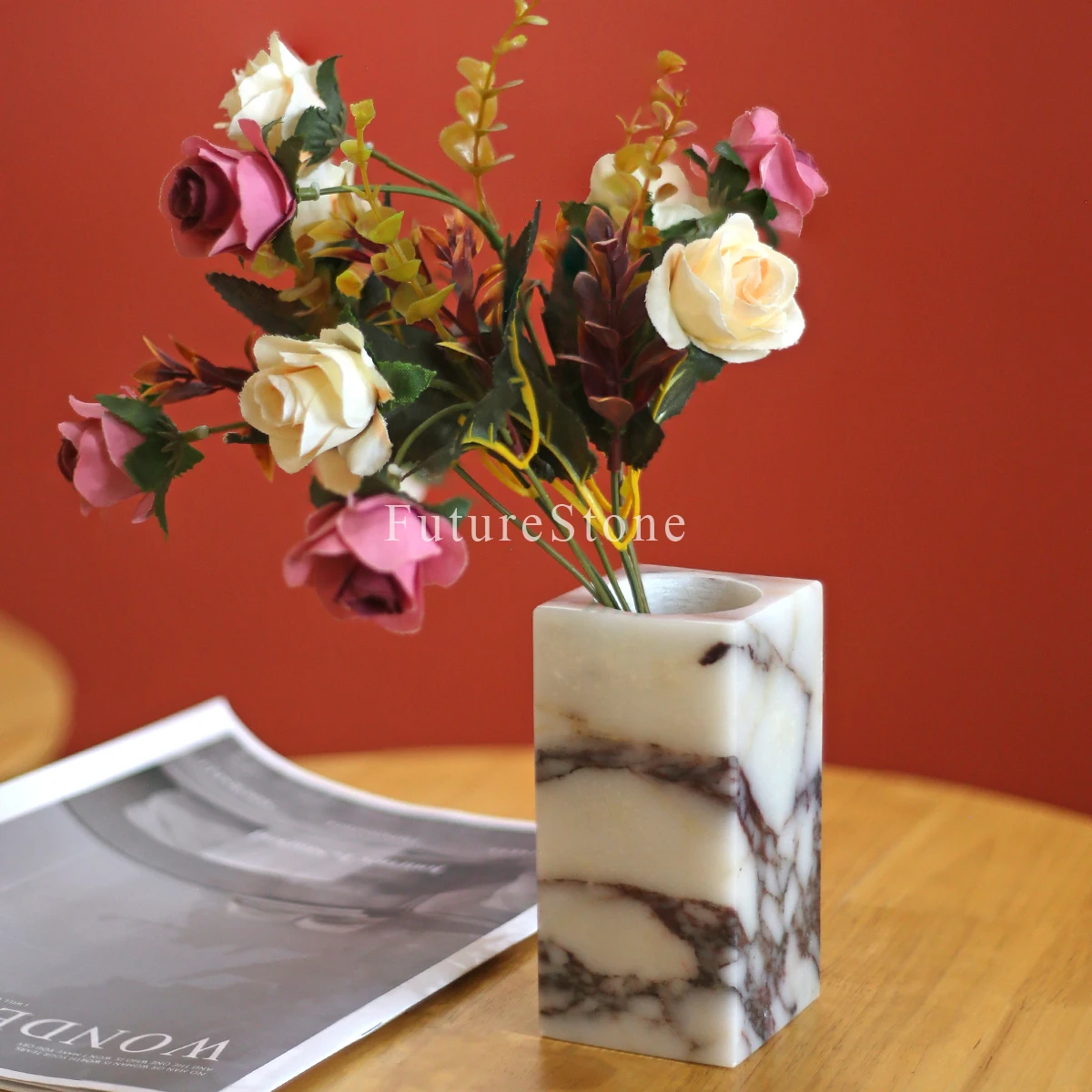 Natural Calacatta Viola Marble Vases - Designer Flower Vases