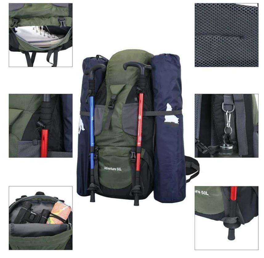 Hot Sell Custom Camping Backpack Waterproof Travel Hiking Backpack