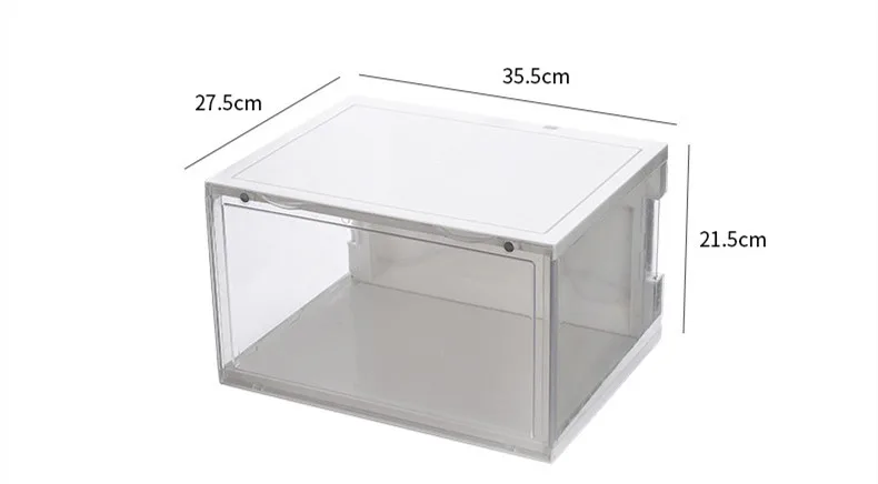 Side Open Magnetic clear Stackable Shoe Box Led Lights Acrylic Sound Control LED Light Shoe Storage Sneaker Boxes with Lighting