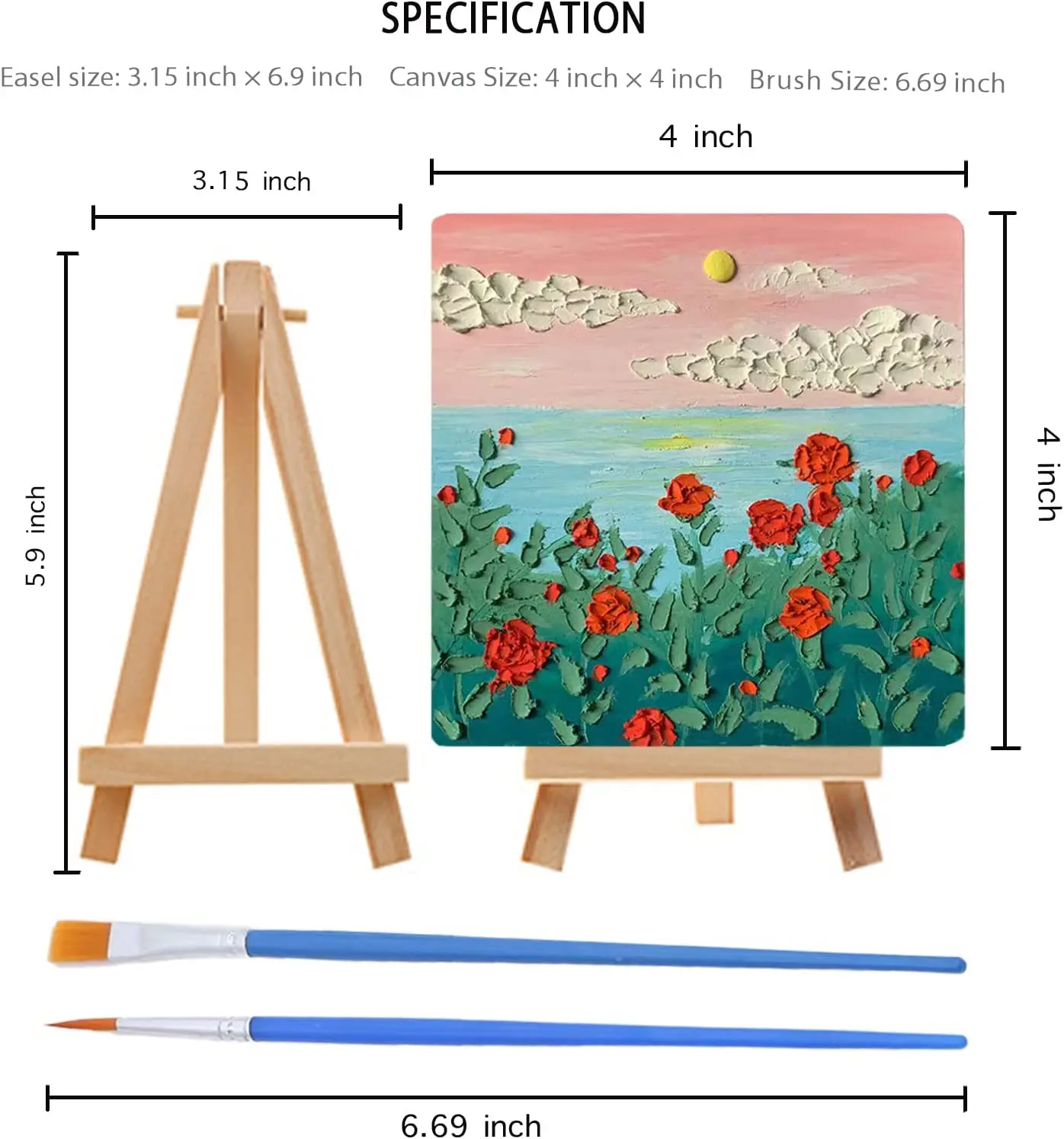 Детский Набор для рисования, подарок на заказ, нетоксичный Деревянный Мини-холст