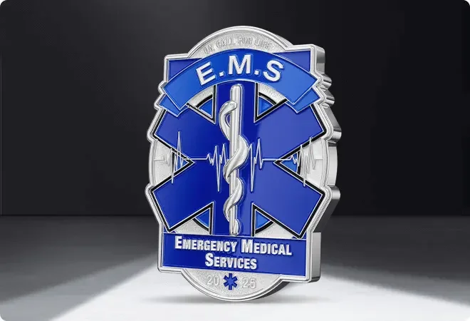 Soft enamel EMS coin