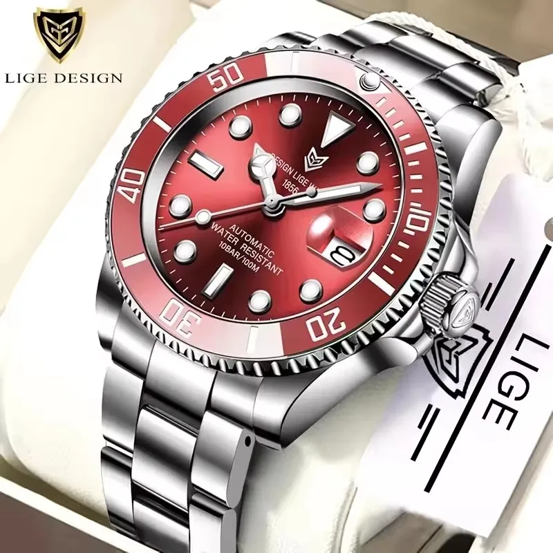 LIGE 6801 Luxury Design Automatic Mechanical Watches for Men