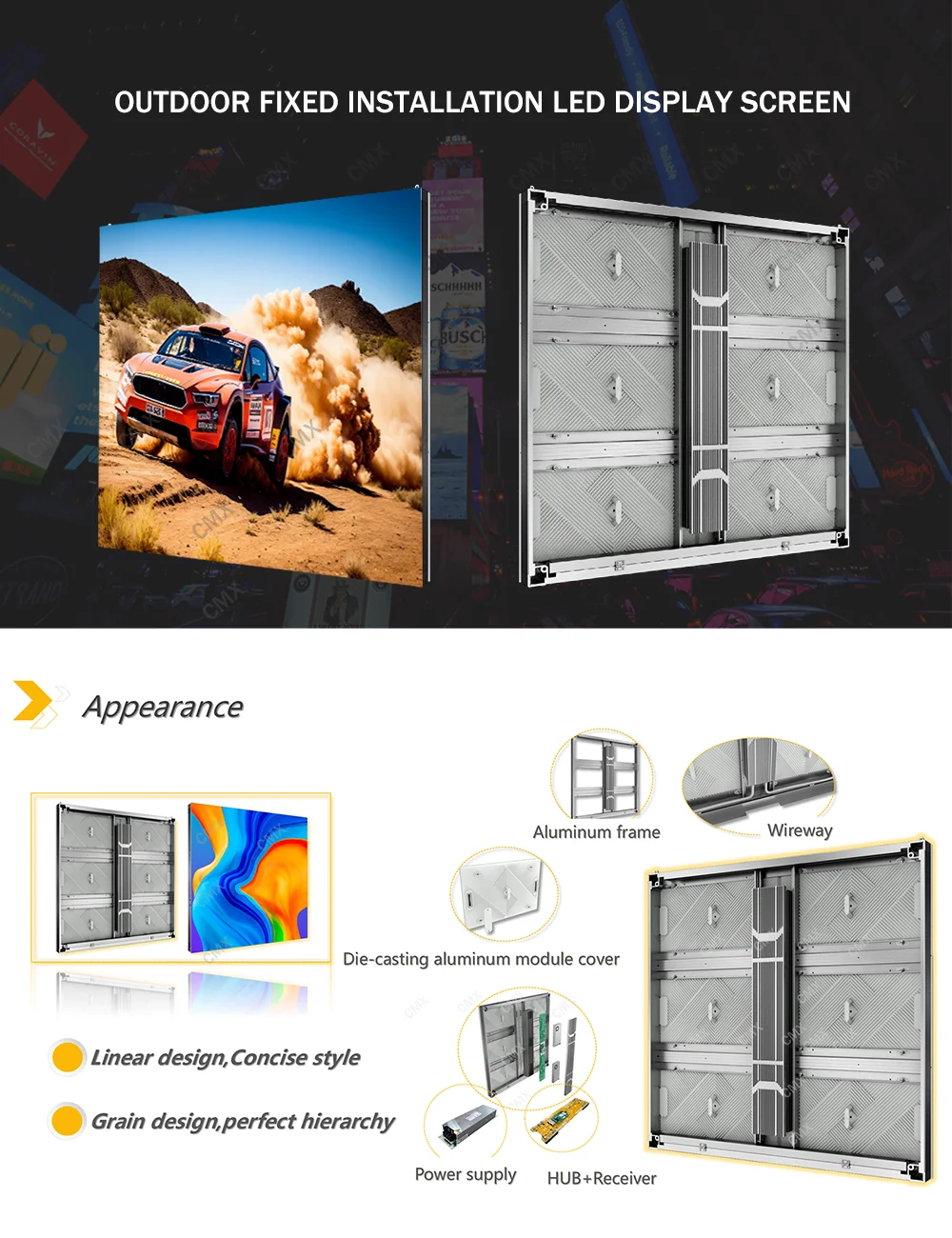 Outdoor Advertising Led Display Screen Giant Billboard Fixed Pantallas Sign P6 P8 P10