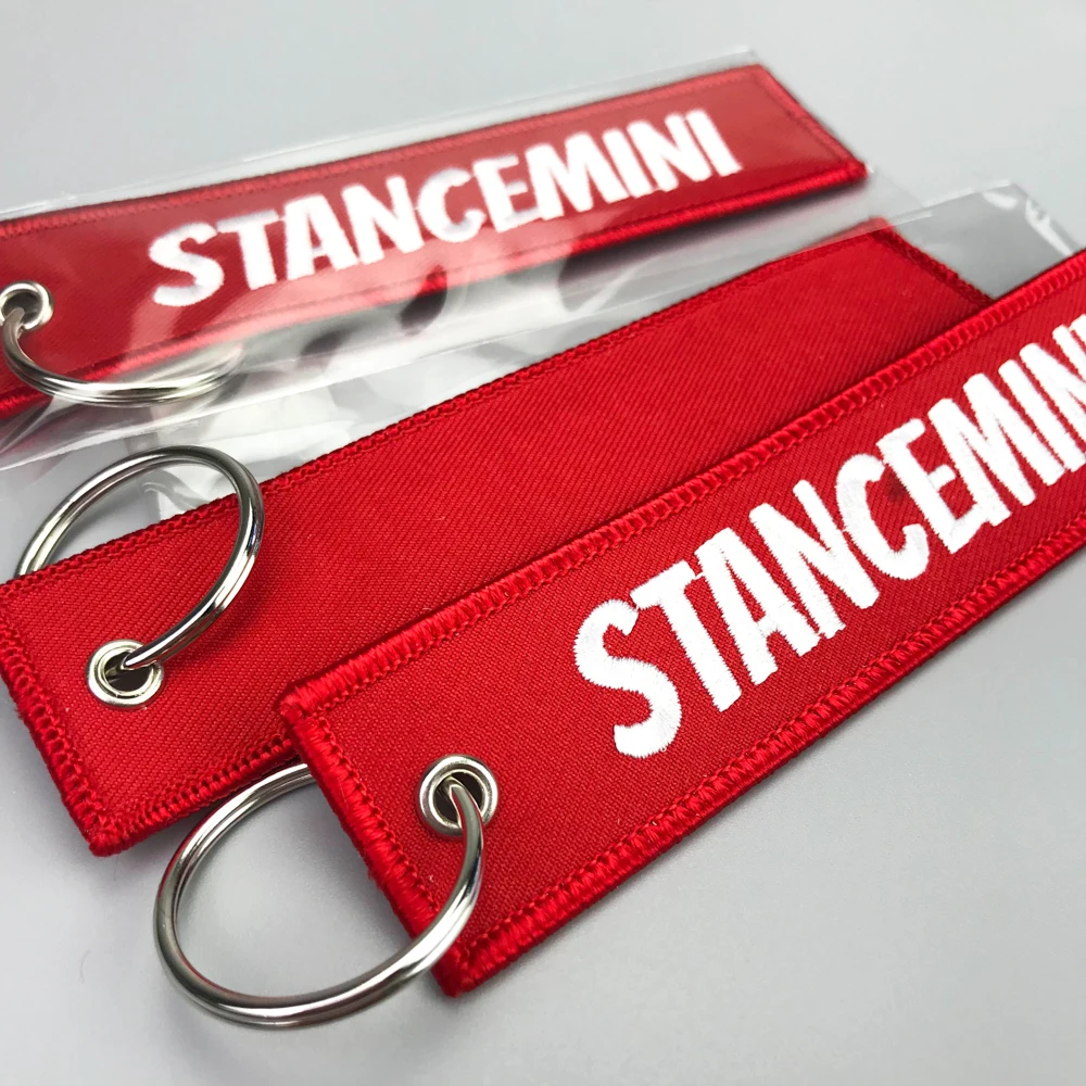 Custom Keychain Jet Tag Embroidered Key Ring Text Motorcycle Car Biker Airplane Personalized Key Fob Custom