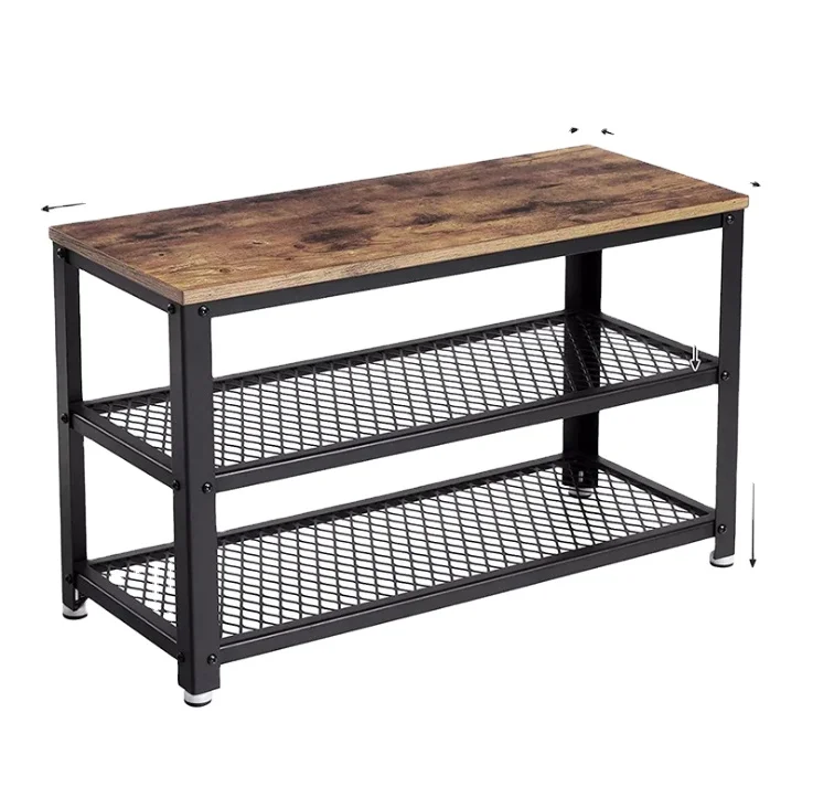 Simple Multilayer Metal Shoe Cabinet Economical Indoor Storage Door for Small Space Dustproof Entrance Stool Small Shoe Rack