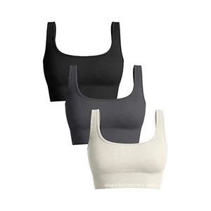European American Cross-Border Women's Summer Yoga Vest Breathable Seamless Drawstring U-Shaped Bra Sexy Running Sports Fitness