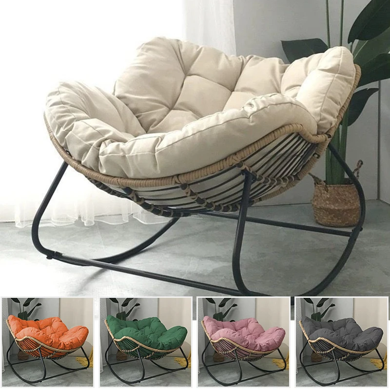 Wholesale Outdoor Indoor Furniture Wicker Collapsible Living Room Bedroom Garden Rattan Rocking Leisure Chair with Cushion