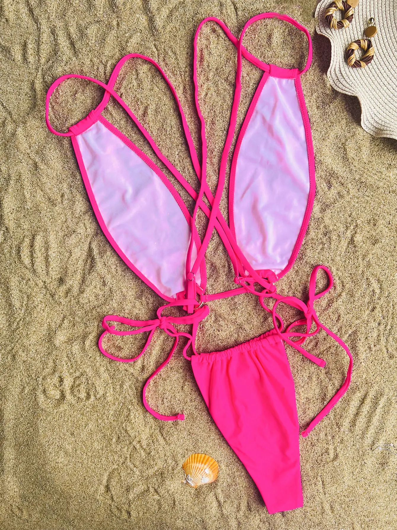 Extreme Sexy Micro Thong Bikini Swimwear Lace up High Cut One Piece ...