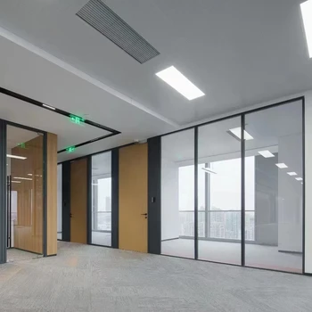 Modern Modular Aluminum Frame Partition Wall for Home Dining Bedroom School Custom Glass Partition for Living Room Restaurant