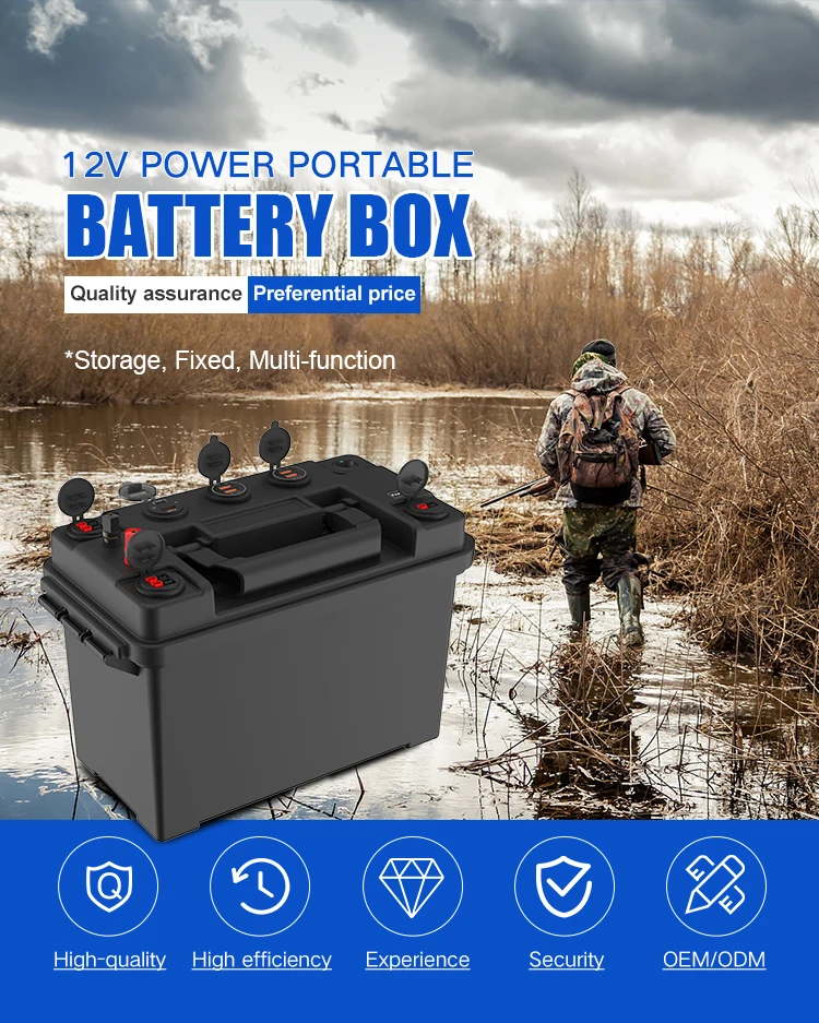 Outdoor Camping Plastic Diy Battery Case Portable Dual Usb Solar Power