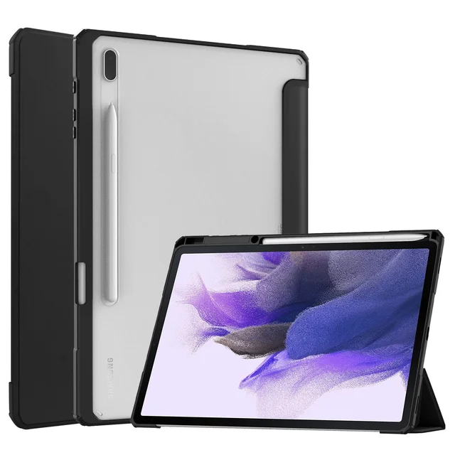 For Samsung Galaxy Tab S8 11Inch Case Transparent Back Tablet Cover Tab S8 with pencil holder