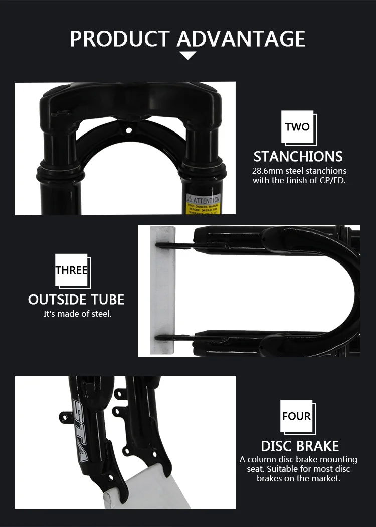 Sta 16 Inch Suspension Fork Normal Suspension Spring Forks Steel Fork
