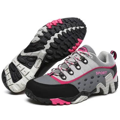 Оптовая продажа Amazon Новые Большие размеры Мужские Женские походные дышащие легкие матовые походные туфли