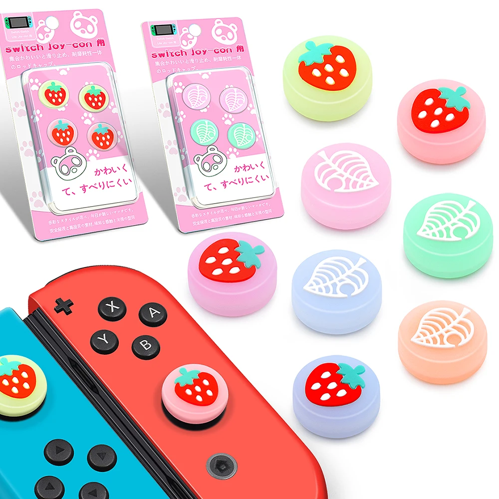 Factory Wholesale Custom New Silicone Case Cover Protective Cute Fruit Thumb Grip for Nintendo Switch Joycon