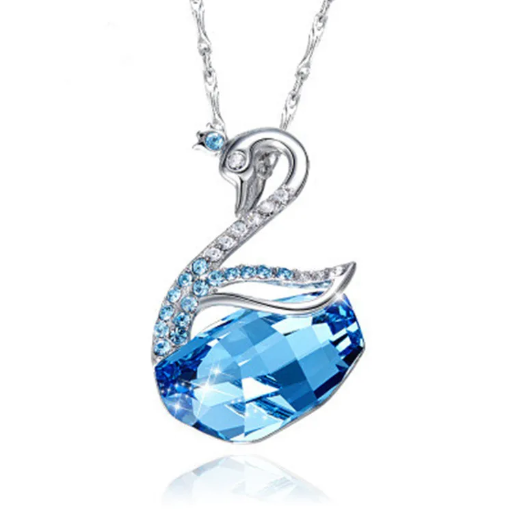 Blue Swan Necklace