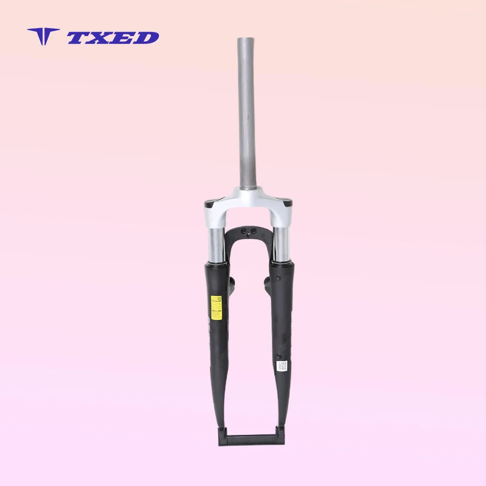 700C 310mm Aluminum Front Fork Silver Crown 100mm Dropout V-Brake 63mm Travel YS727 Matte Black