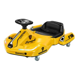 Kids Electric Racing Car Go Kart Ride-On Toy Battery-Powered Plastic 4-Wheel Toy for 2-4 and 5-7 Years