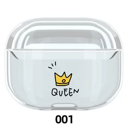 Чехол для наушников Air Pods Pro, Прозрачный ударопрочный чехол из поликарбоната с милым мультяшным принтом и защитой от царапин для AirPods Pro