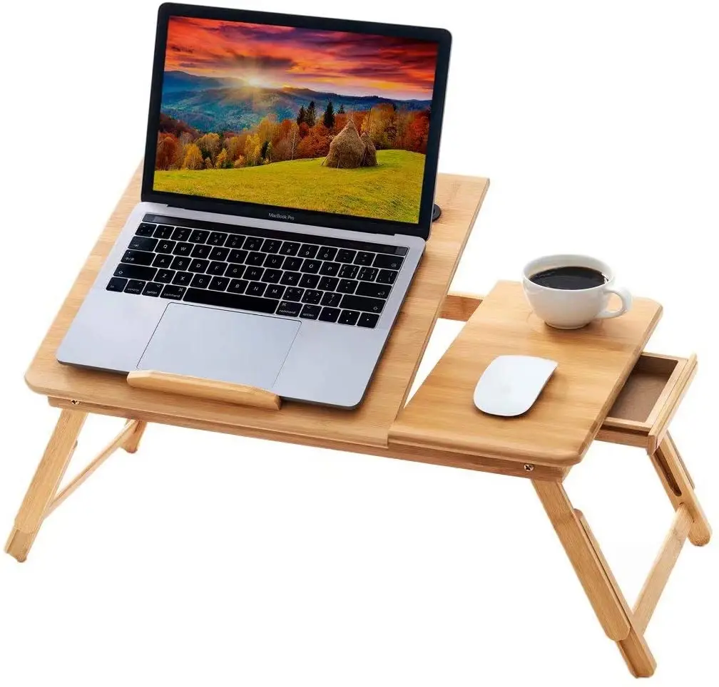 Столик в кровать для ноутбука из бамбука