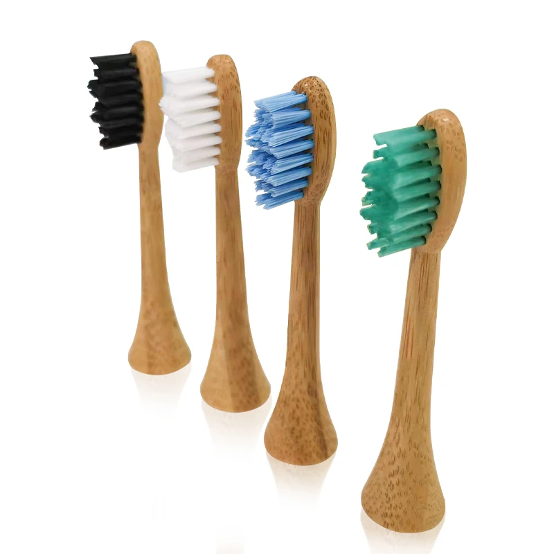Бамбуковая насадка для электрической зубной щетки звуковая уход электрическая бамбуковая зубная щетка сменная пластиковые Бесплатные насадки