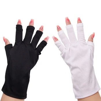 Customization Manicure Half Finger Sunblock Anti UV Radiation Protection Gloves For Nail UV Led Curing Lamp Light Salon Dryer