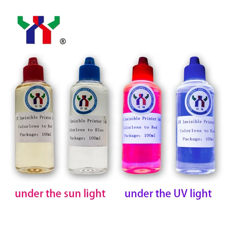 High Quality UV Invisible Ink - Colorless to Red for Inkjet