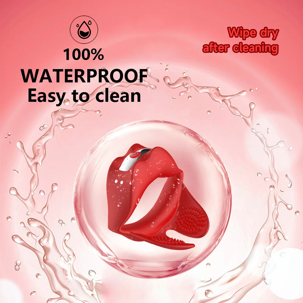 Vibrating Penis Rings Lip Shaped Silicone Vibrator Male Erection Enhancing  Massager Stretchy Testicles Stimulation Sex Toys USB