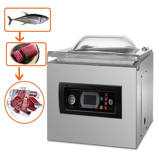 DZ Type Chamber Sealer Machine Auto Table Vacuum Sealer Packer Machine Fruit Meat Soup Food Vegetable Vaccum Machine Vacuum Pack