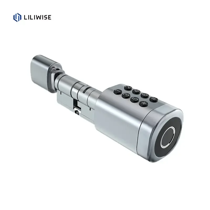 Liliwise Tuya Ttlock Fingerprint  Lock Adjustable WiFi BLE Digital Door Lock Smart Cylinder With Mechanical Key