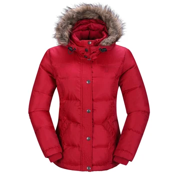 Fashion windproof waterproof ladies puff jacket fur hooded coat winter jacket waterproof jacket for women