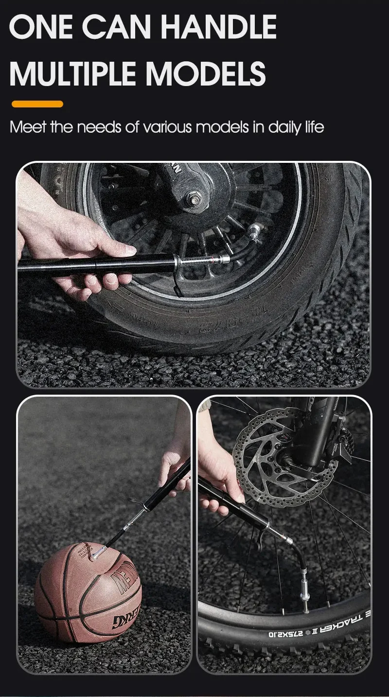 Highpressure Mini Portable Electric Bicycle Pump Aluminium Hand