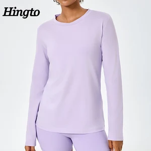 ODM Custom Round Neck Workout Running T Shirts for Women Sports T Shirt Long Sleeve Comfortable High Quality Oversize T-shirts