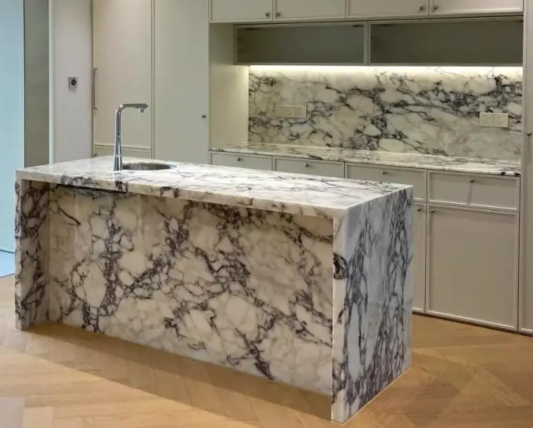 Modern Luxury Calacatta Marble Water Resistant Kitchen Bathroom Vanity Top Island Bar Design Furniture 1 Year Warranty