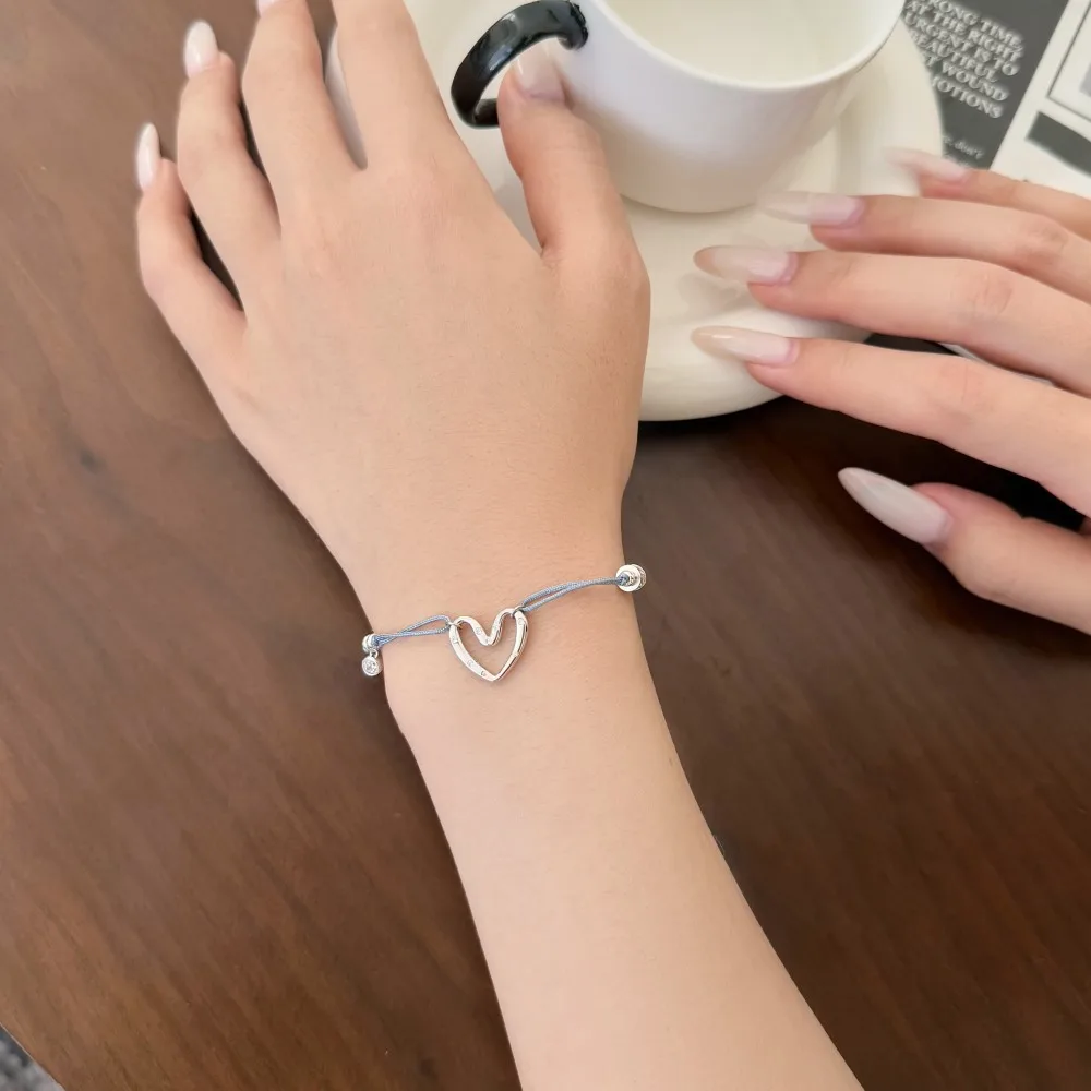 KAKODIY unique personality 925 Sterling Silver woven rope chain adjustable length bracelet 5A zirconia infinite love bracelet detail 7