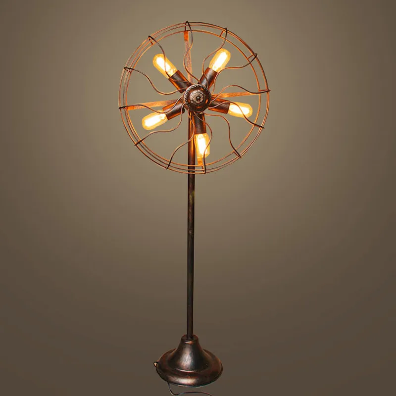 edison bulb fan floor lamp