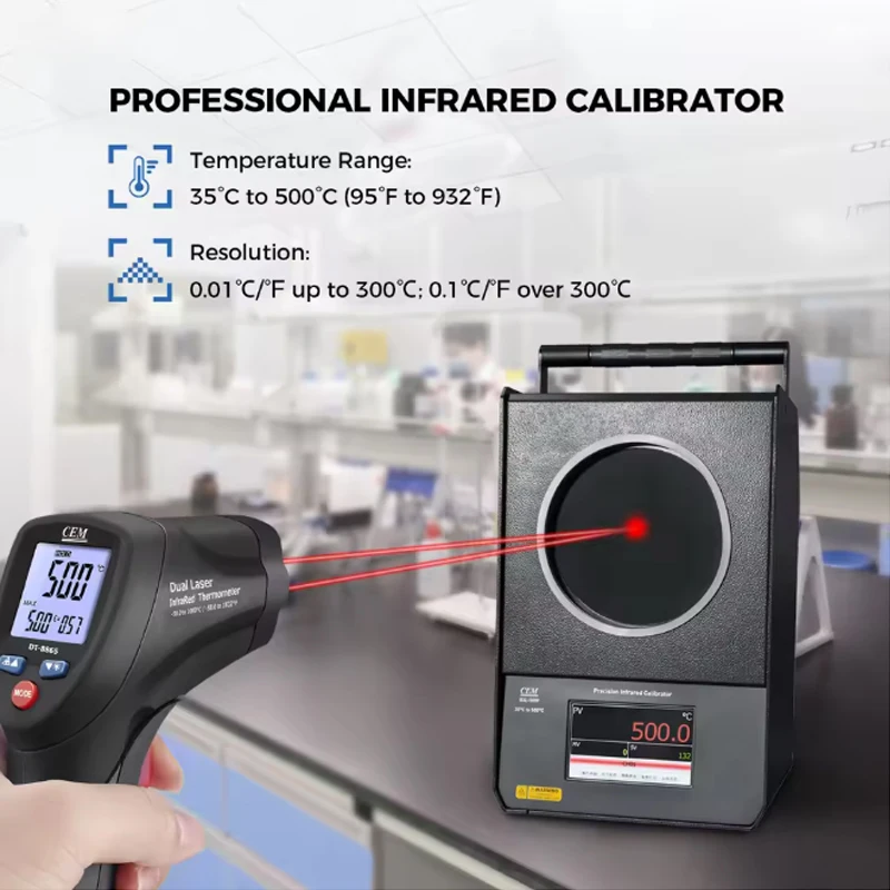 Tragbarer IR-Kalibrator Infrarot-Thermometer Trockenbrunnenblock Temperaturkalibrator für Kalibrierung 35 - 500°C Kalibrierofen – Detail 2