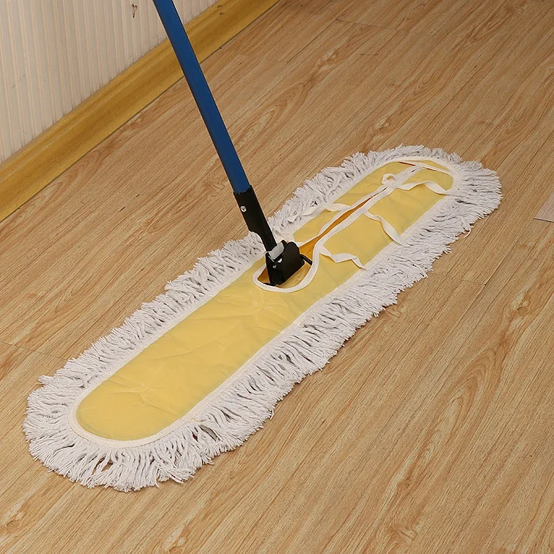 Коммерческая зеленая алюминиевая хлопковая плоская швабра с большой зоной очистки пола для промышленного использования на заводе